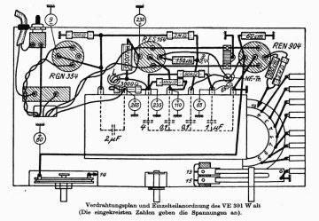 SABA VE301WA2 ;Chassis Layout schematic circuit diagram